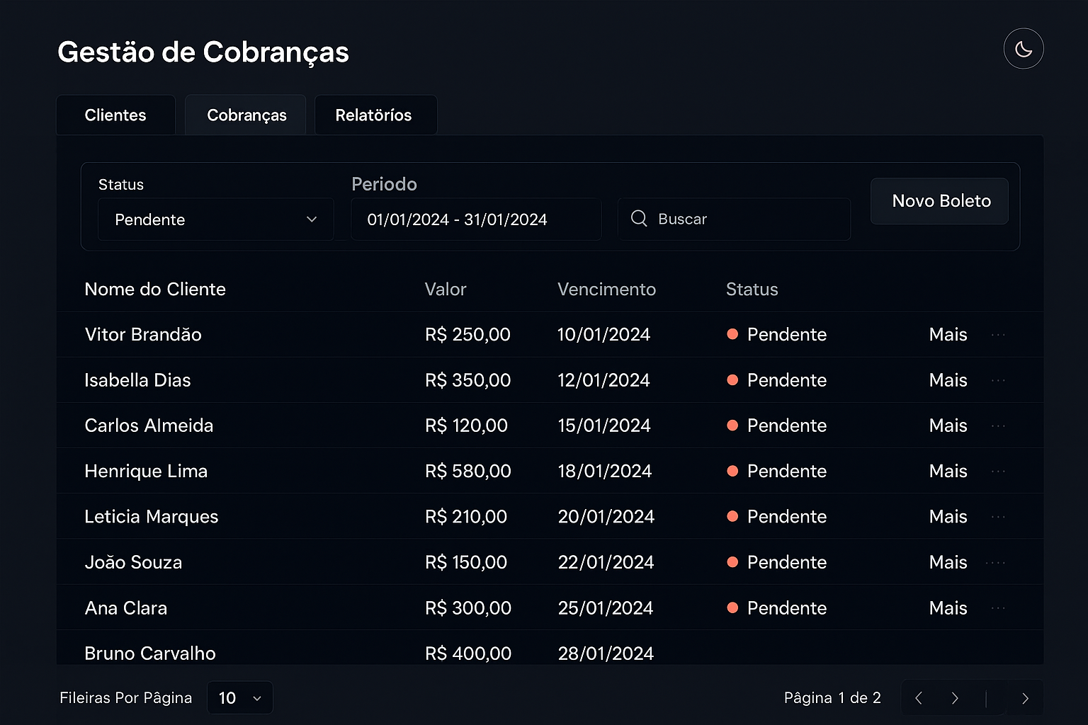 Gateway de Cobranças e Pagamentos - Interface do WALKSAT